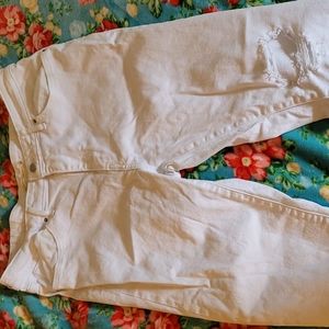Levi strauss high rise white jeans 33